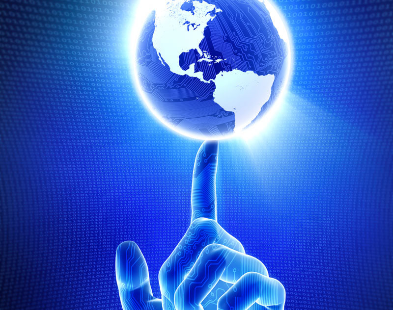 A hand balancing a planet graphic
